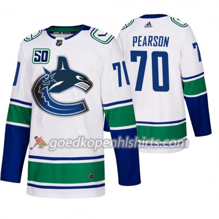 Vancouver Canucks Tanner Pearson 70 50th Anniversary Adidas 2019-2020 Wit Authentic Shirt - Mannen